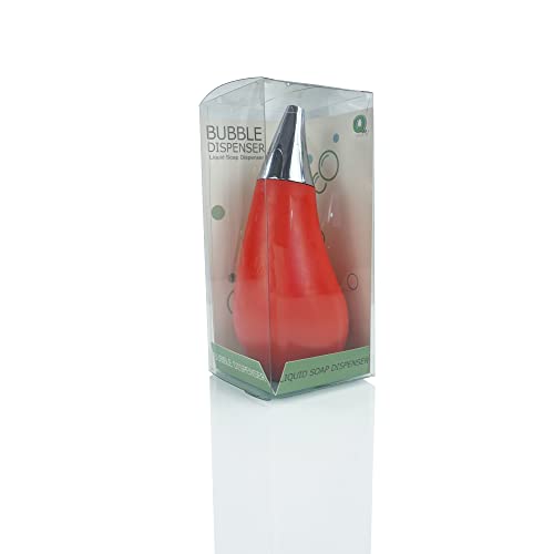 Kitchen Bathroom Counter top Squeezable Soap Dispensers Tear Drop Shape Bottle (Red / ~7oz)