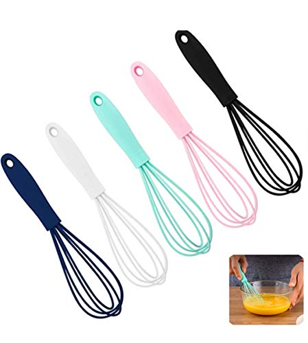 Silicone Whisk 5 Pcs Colorful Kitchen Mini Silicone Whisks
