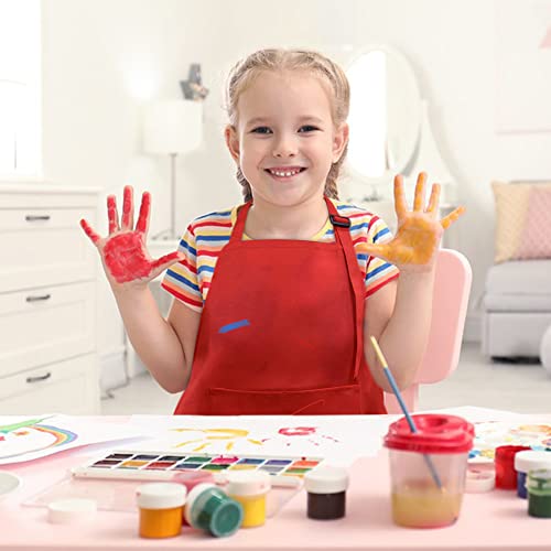Kids Aprons with Large Pocket 2 Pack (Medium / Redx2)