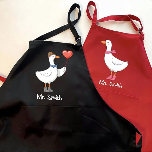 Funny Bride Groom Aprons with Custom Name (Style 1)