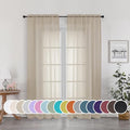 Sheer Curtains 72 Inches Long for Bedroom Living Room (Taupe / 42"W x 72"L (Pack of 2))