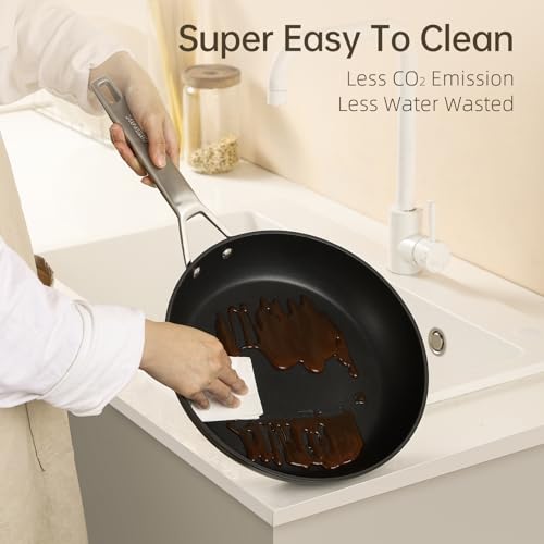 8.5 Inch Small Nonstick Frying pan with Lid (8.5-Inch)