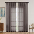 Chocolate Sheer Curtains 84 Inches Long 2 Panels Set (Chocolate / 59"W x 84"L (Pack of 2))