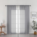 Grey Sheer Curtains 72 Inches Long 2 Panels (Grey / 42"W x 72"L (Pack of 2))