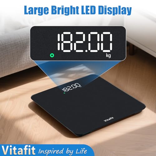 Smart Digital Bathroom Scale for Body Weight (Smart Scale Spray Silver Black 400lb)