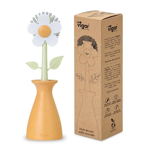 Florganic Dish Brush with Holder (Orange)