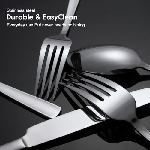 65 Piece Silverware Flatware Cutlery Set (Silver / 65 Piece)