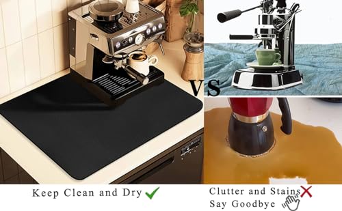 Coffee Mat for Countertops (Black / 16" x 24")