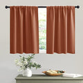 Short Burnt Orange Blackout Curtains for Small Bedroom Window Cafe (Burnt Orange / 42"W x 36"L (Pack of 2))