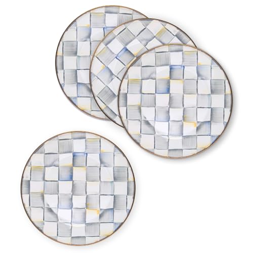 Enamel Dinner Plate (Sterling Check / 4 Plates)