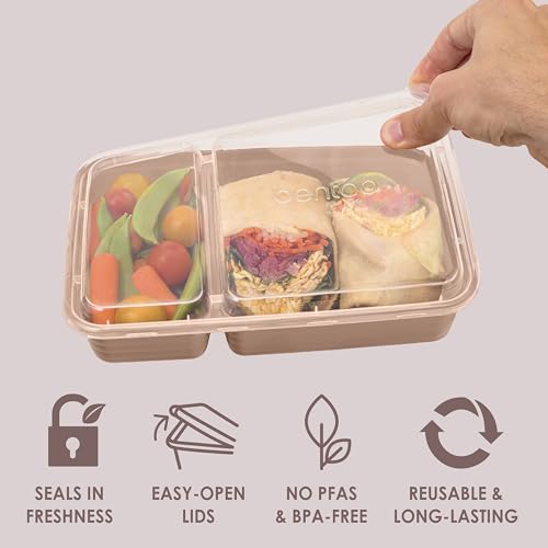 Prep 2 Compartment Meal Prep Containers with Lids (Rose Gold)