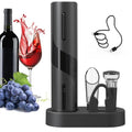 Electric Wine Bottle Opener Set Rechargeable Wine Corkscrew Cordless Wine Opener Gift Set with Charging Base (Matte Black / Prestige Set)