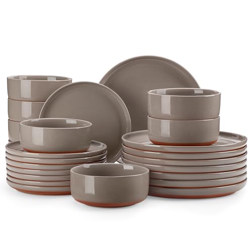 Plates and Bowls Sets (24 Pcs (Service for 8) / Brown)