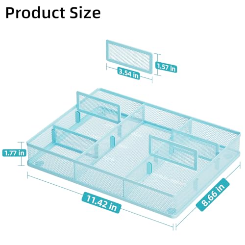 Desk Drawer Organizer (Blue / 12 x 8.5 x 1.8)