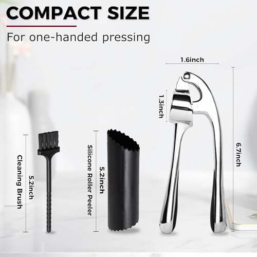 High Effective Premium Garlic Press Set (Chrome Silver - 3 Set)