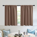 Short Blackout Privacy Curtains 30 inch Long for Bathroom Window (Mocha / 42"W x 30"L (Pack of 2))