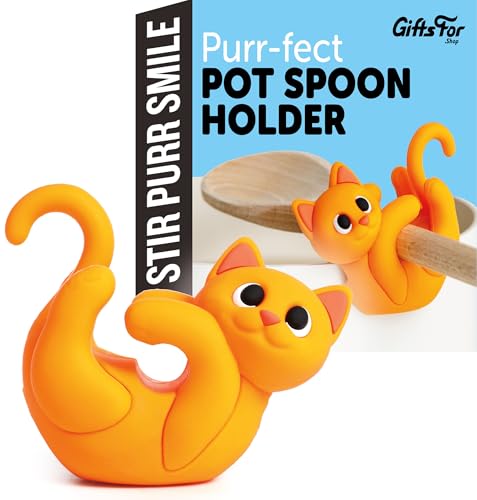 Itera Orange Silicone Cat Spoon Rest Kitchen Gadget Utensil Holder (Orange)