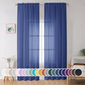 Blue Sheer Curtains 96 Inch Long 2 Panels Set (Royal Blue / 42"W x 96"L (Pack of 2))