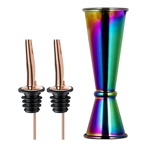 Jigger for Bartending (1 Jigger+ 2 Pourers / Rainbow)