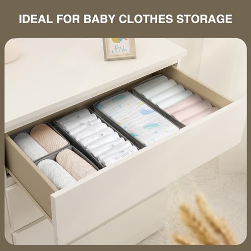 Drawer Organizers Clothes (Gray / 4 Pack)