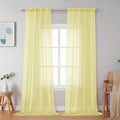 Light Yellow Sheer Curtains 96 Inches Long (Light Yellow / 42"W x 96"L (Pack of 2))