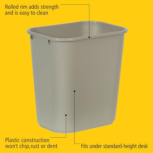 Resin Wastebasket (7 Gallons / Beige)