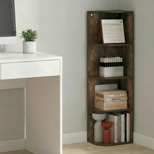 PASIR Book Shelf (Amber Pine / 4-Tier Corner)