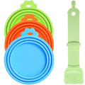 Universal Pet Food Can Lids (Green/Blue/Orange Lids&Green Feeder)