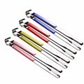 4Pcs Stainless Steel Kitchen Tongs for Cooking (Red+Pink+Yellow+Blue)