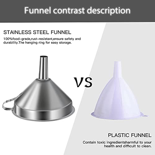 Small Funnels for Filling Bottles (3PCS-3in&2.2in&1.8in)