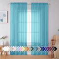 Turquoise Sheer Curtains 84 Inches Long 2 Panels (Turquoise / 42"W x 84"L (Pack of 2))