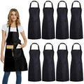 8 Pack Bib Aprons Bulk (Black)