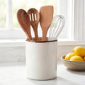Minimalist Ceramic Utensil Holder White 6.9" (White / 6.9" / Minimalist)