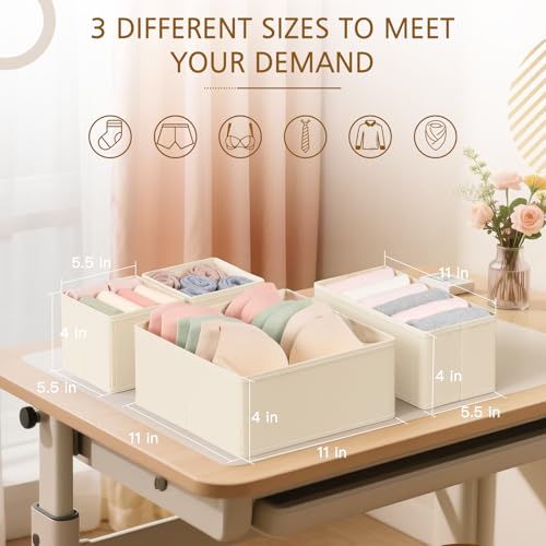 26 Pack Drawer Organizer for Clothes (26 PACK Beige)