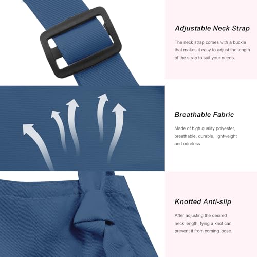 15 Pack Adult Aprons for Women Men (Large / Navy)