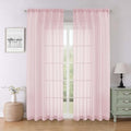Blush Pink Sheer Curtains 84 Inches Long 2 Pcs (Blush Pink / 59"W x 84"L (Pack of 2))