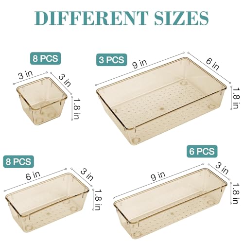 25 PCS Drawer Organizer Set (Champagne / 25 PCS)
