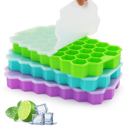 Ice Cube Trays for Freezer (Cyan&Purple&Green)