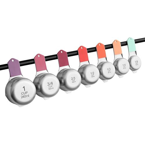 Magnetic Stainless Steel Measuring Cups Set of 7 (Desert Sunset / Magnetic - Set of 7)
