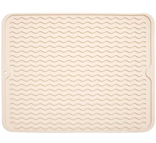 Silicone Dish Drying Mat (Beige / 24" x 18")