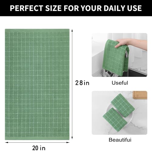 100% Cotton Terry Kitchen Towels (Grass Green / 20 X 28 - 6 Pack)