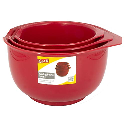 Mixing Bowls with Pour Spout (3 count / 3pc Red)