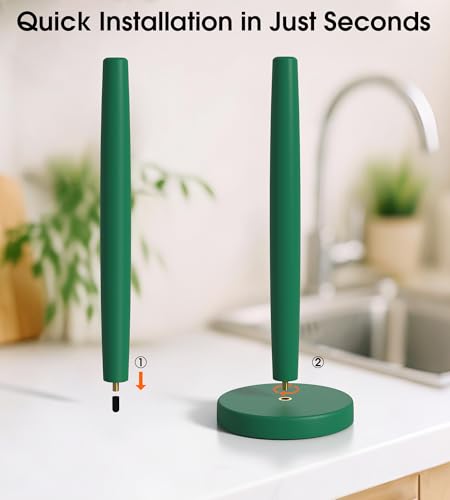 Wooden Paper Towel Holder Countertop (Standard / Dark Green)