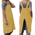 Women's Cross Back Pinafore Apron with Large Pockets Home Kitchen (XX-Large / Yellow)