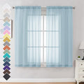 Sky Blue Sheer Curtains 63 Inches Long 2 Panels (Sky Blue / 42"W x 63"L (Pack of 2))