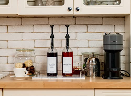 25.4 oz 750 ml Glass Coffee Syrup Dispenser for Coffee Bar (Set of 2)