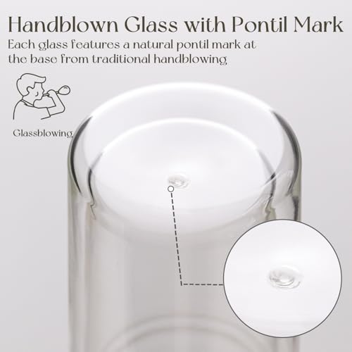 2PCS 20oz Double Wall Glass Tumblers with Lids and Straws