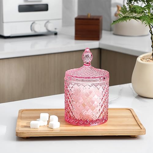 2 Pack Qtip Holder Apothecary Jars with Lid (23 oz (2 pack) / Pink)