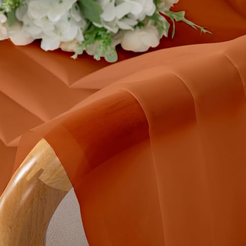 Orange Sheer Curtains 72 Inches Long 2 Panels (Orange / 42"W x 72"L (Pack of 2))
