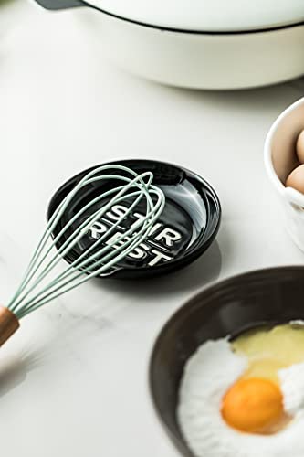 Ceramic Spoon Rest for Stove Top (Black/White)